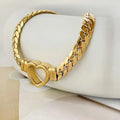 Adjustable Gold Plated Heart Design Bracelet - 1 Pc