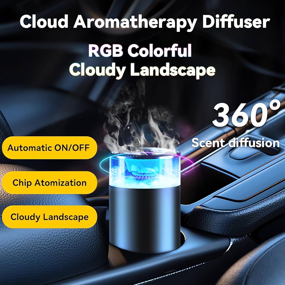 AuraDrive™ Smart RGB Car Freshener – Fog Mist Scent Diffuser