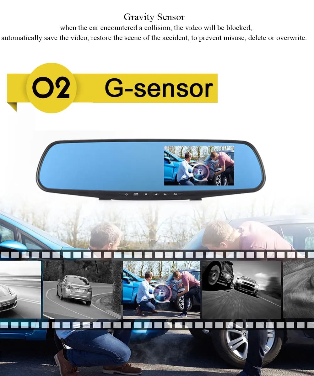 Vehicle Blackbox DVR with Full 1080 HD Touch Screen Rear View Camera